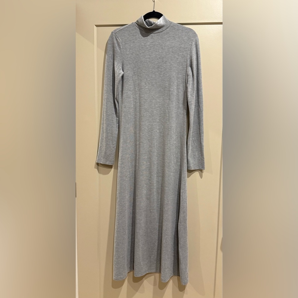Zara Classic Gray Long Sleeve Turtleneck Dress